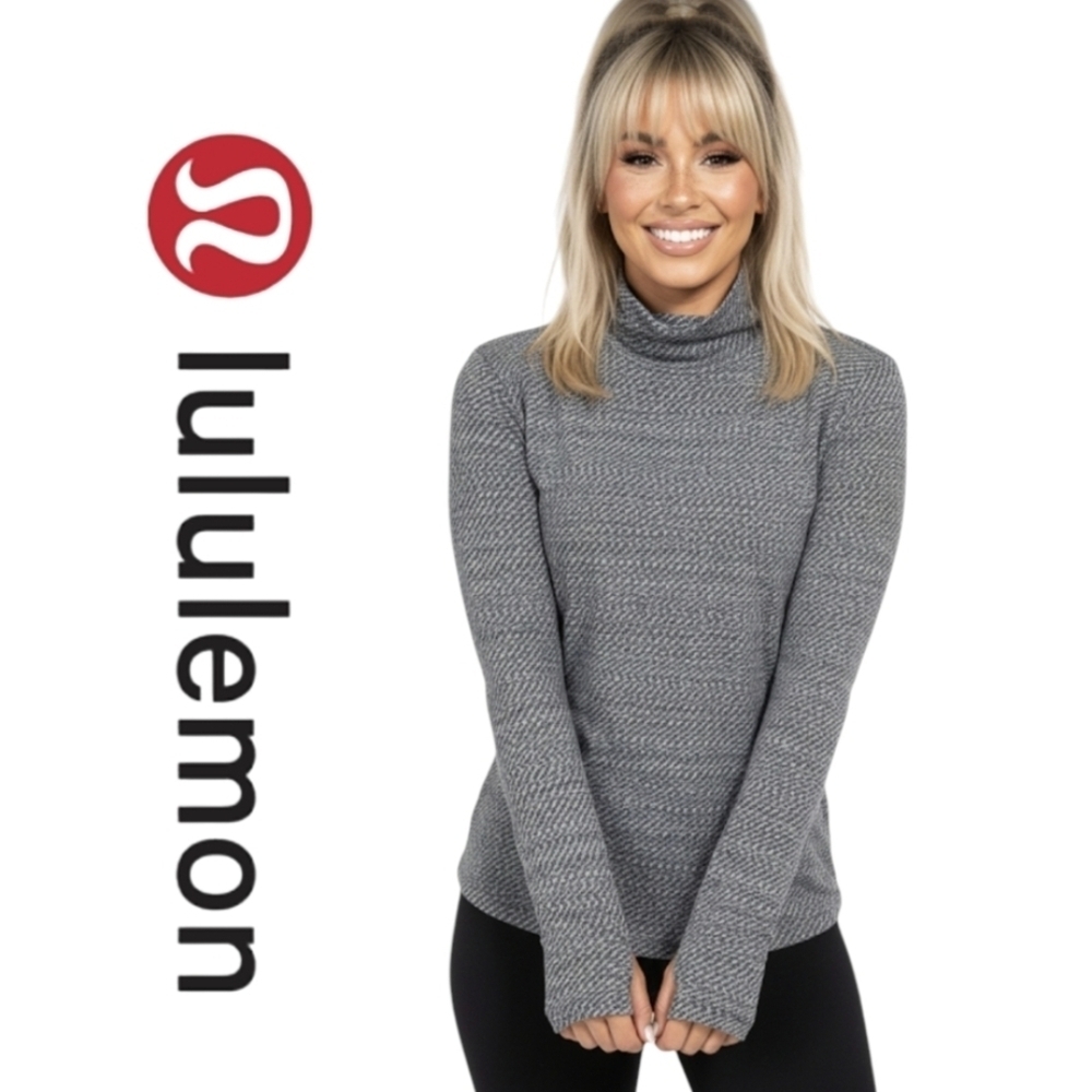 Lululemon Turtle Neck Shirt Size 8 Ready To Ruru Heathered Herringbone